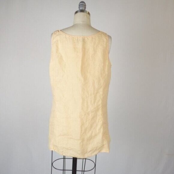 Eileen Fisher Women's Linen Tank Top Orange Large Casual Preppy Bohemian Beach - Picture 3 of 5